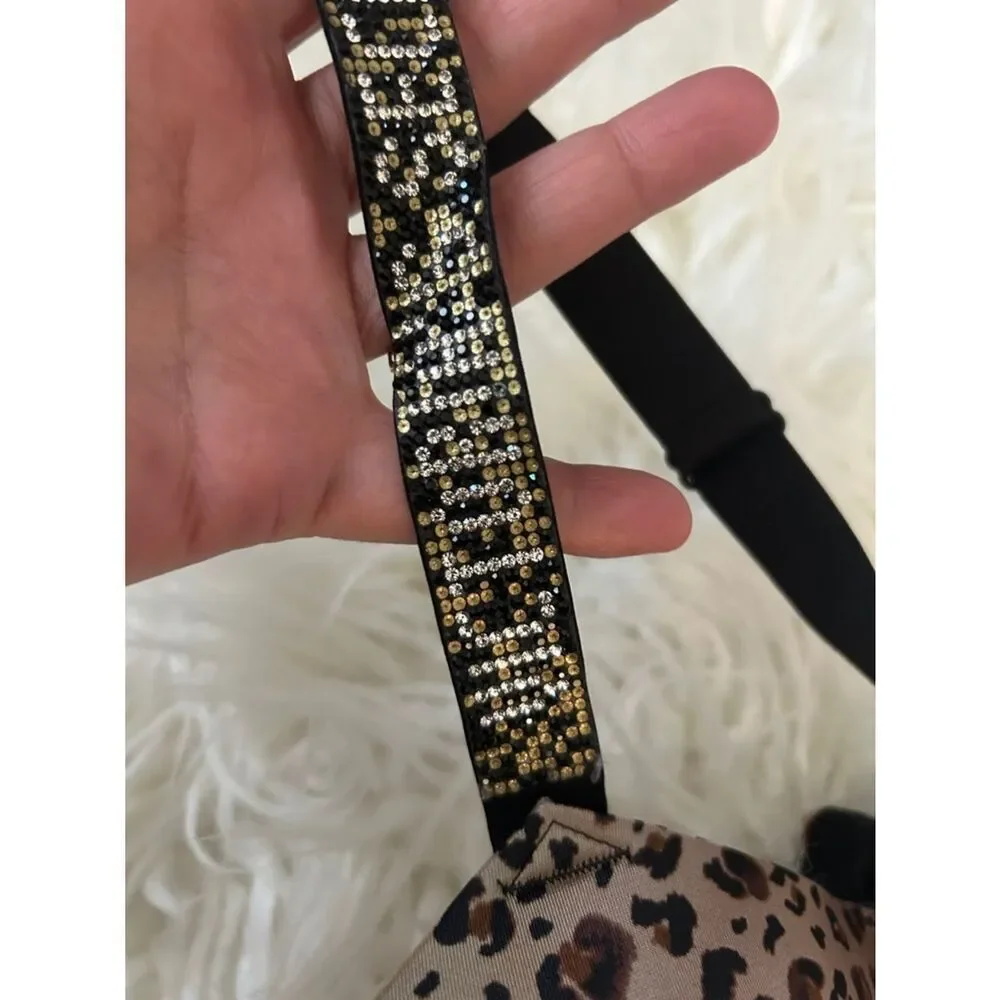 Victoria secret leopard Print Push-Up Bra - Brown and pink size 36 D